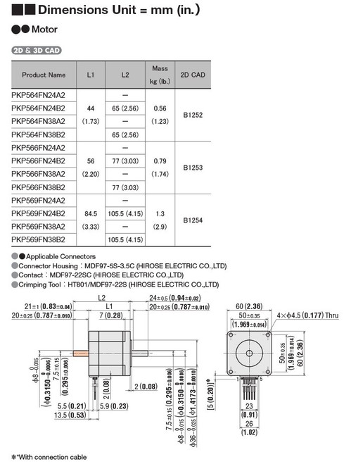 PKP564FN24B2 / CVD524BR-KSC - Dimensions