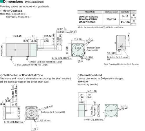 2IK6GN-SW2M - Dimensions