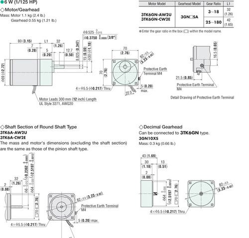 3TK6GN-AW2U / 3GN7.5SA - Dimensions