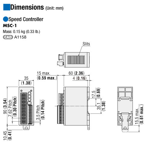 MSC-1 - Dimensions