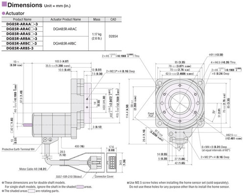 DG85R-ARAA2 - Dimensions