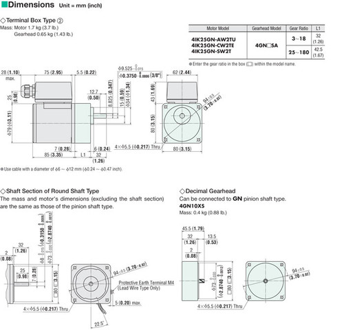 4IK25GN-AW2TU / 4GN9SA - Dimensions