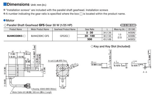 BLHM230KC-15 - Dimensions