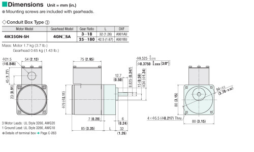 4IK25GN-SH / 4GN3SA - Dimensions