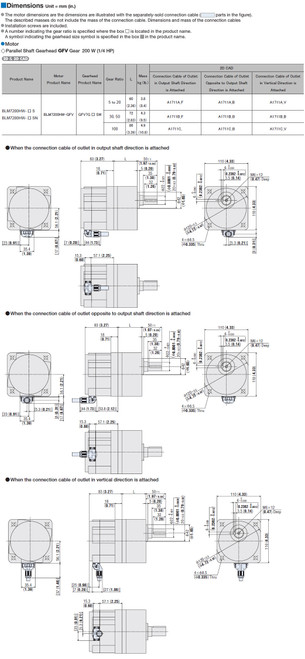 BLM7200HW-10S - Dimensions