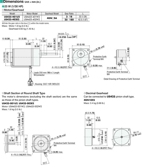 USM425-401W2 / 4GN9SA - Dimensions