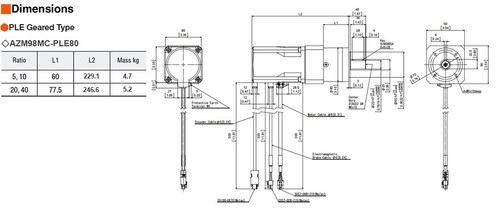 AZM98M0C / PLE080-10A / P00026 - Dimensions