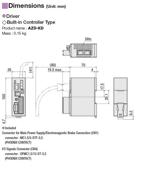 DRSM60-05A4AZAK / AZD-KX - Dimensions