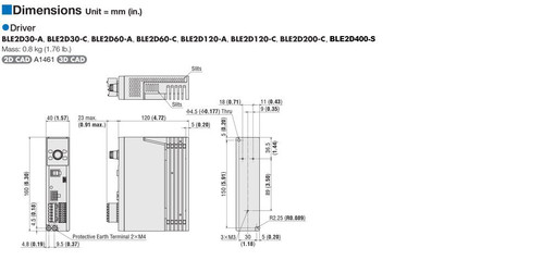 BLM5400HPK-5KV450S / BLE2D400-S - Dimensions
