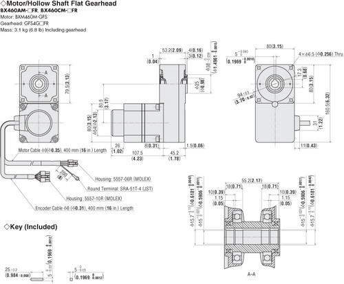 BXM460M-GFS / GFS4G10FR - Dimensions