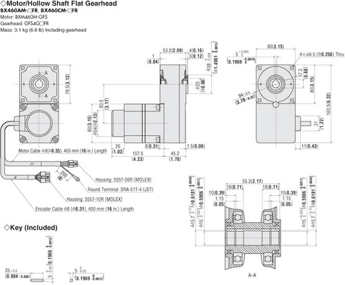 BXM460M-GFS / GFS4G15FR - Dimensions