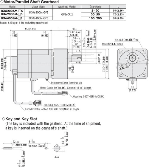 BXM6200M-GFS / GFS6G5 - Dimensions