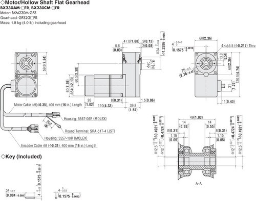 BXM230M-GFS / GFS2G15FR - Dimensions