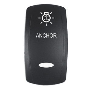 Pacer Actuator - 'ANCHOR' f\/V Series Contura Switches - Black - Laser Etched (Top\/Bottom Light) [EV2LE-ANC]