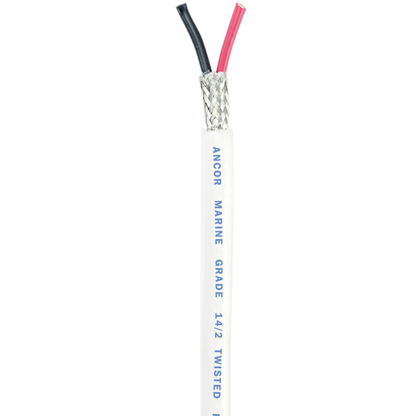 Ancor Twisted Pair w\/Shield - 14\/2 AWG - Round - Red\/Black - 100' [141410]