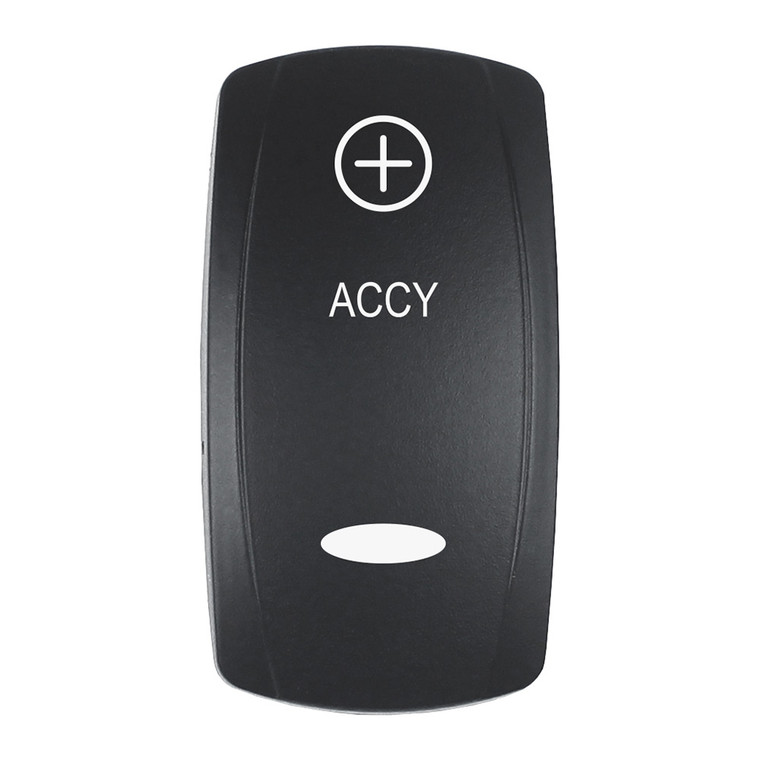Pacer Actuator - 'ACCY' f\/V Series Contura Switches - Black - Laser Etched (Top\/Bottom Light) [EV2LE-ACC]