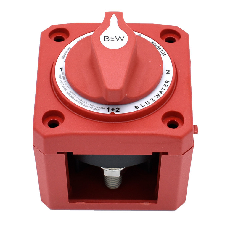 Bluewater Off\/1\/2\/Both Battery Switch - Surface Mount - Red [9800-007-11]