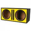 Absolute Pdeb10ye (Yellow/black) Dual 10", 3/4" MDF Twin Port Subwoofer Enclosure w/ Yellow High Gloss Face Board