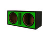 Absolute Pdeb12gr (Green) Dual 12" 3/4" MDF Twin Port Subwoofer Enclosure w/ Green High Gloss Face Board