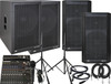 Peavey Mid-Size Combo PA System with DM112 Pair, DM115 Sub Pair, PV14 AT Mixer, Mic, Cables, and Stands