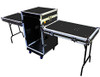 MR DJ CASE7000BK Black ATA 16 Space 10 Slanted Top 16U 10U Mixer Amp Dj CD Combo Rack Flight Case With Laptop Shelf & Two Side Built-In Folding Table