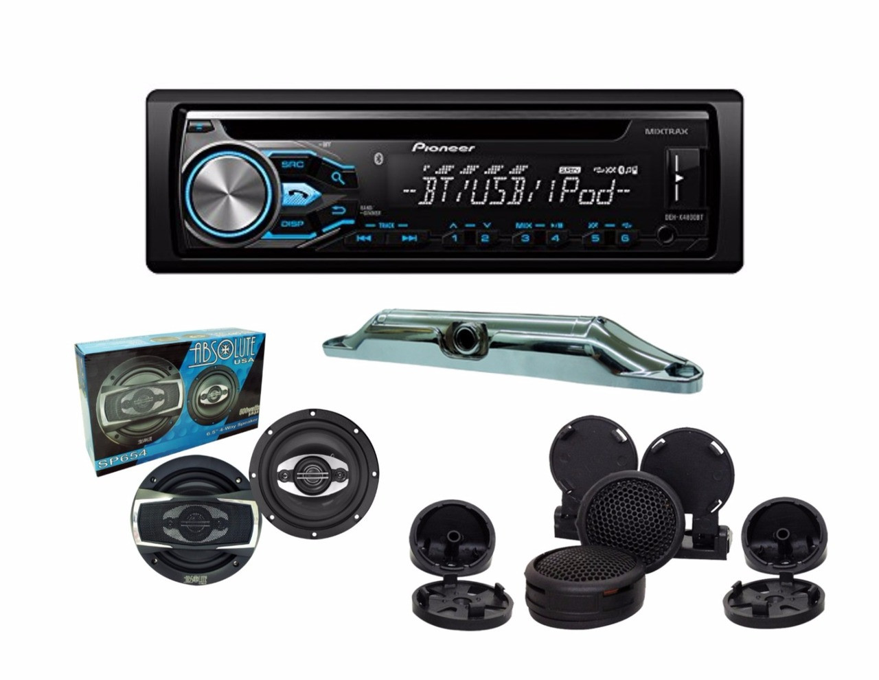 Pioneer DEH-X4800BT with Absolute TW800 tweeter, SP654 6.5" speakers and Cam-800 back up camera Pioneer DEH-X4800BT with Absolute TW800 tweeter, SP654 6.5" speakers and Cam-800 back up camera