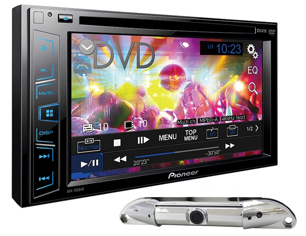 PIONEER AVH-190DVD 6.2" TOUCHSCREEN DVD CD CAR STEREO WITH FREE ABSOLUTE CAM-800 REARVIEW CAMERA