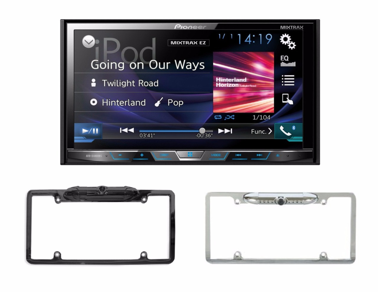 Pioneer AVH-X4800BS with Black or Silver Absolute Cam-1000 back up camera