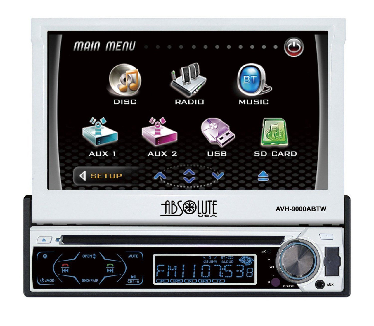 ABSOLUTE USA AVH9000ABTW IN DASH MULTIMEDIA DVD PLAYER RECEIVER (white)