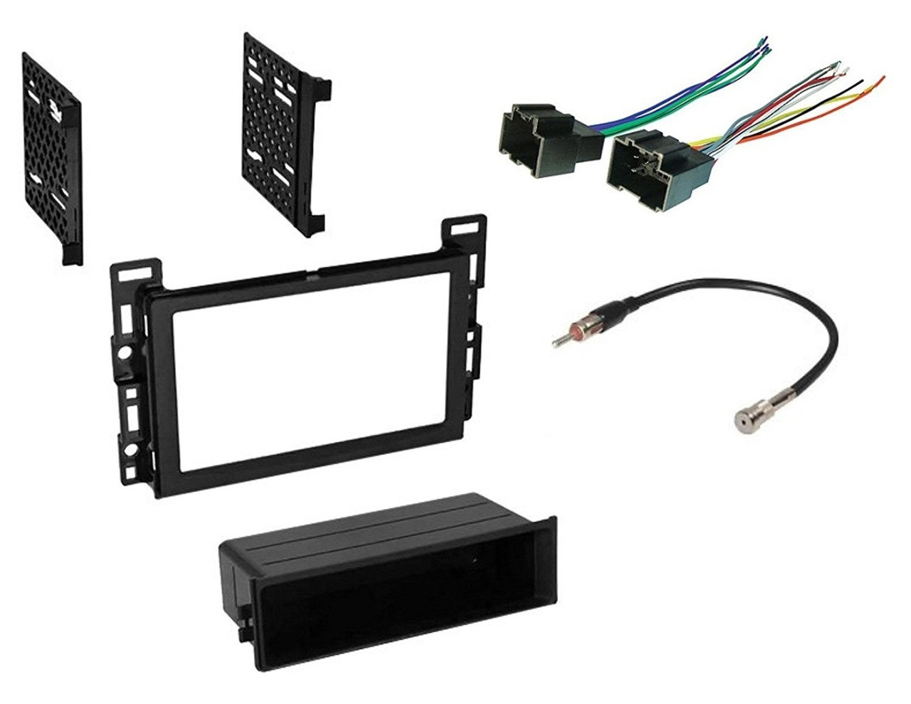 Car Radio Stereo CD Player Dash Install Mounting Trim Bezel Panel Kit + Harness -53