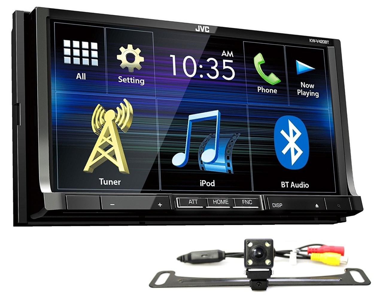 JVC KW-V420BT CAR 7" TOUCHSCREEN DVD BLUETOOTH STEREO FREE ABSOLUTE CAM-900 REAR VIEW CAMERA