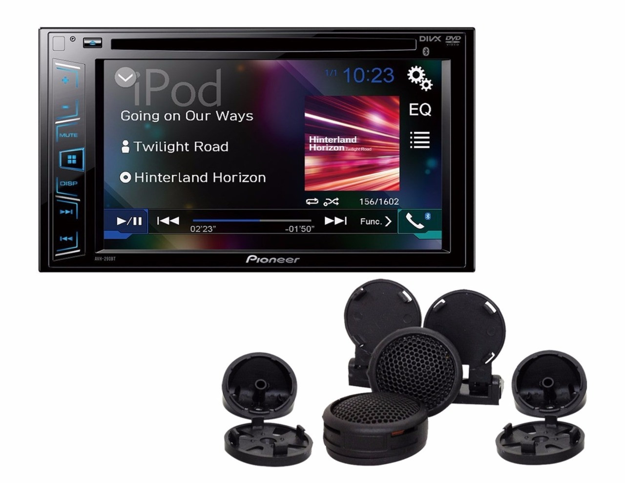 Pioneer DVD player AVH-290BT with Absolute TW800 tweeter