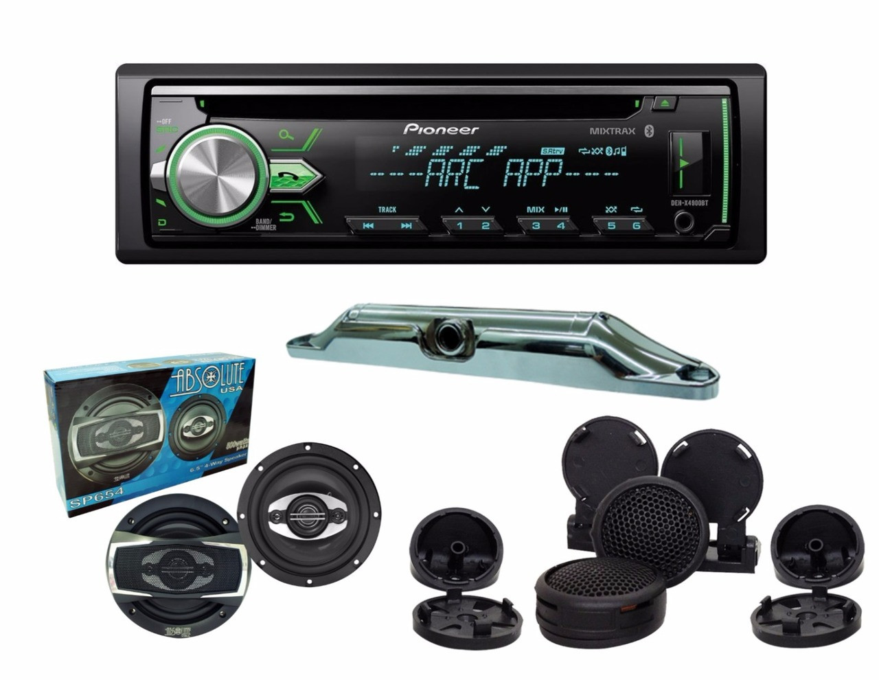 Pioneer DEH-X4900BT with Absolute TW800 tweeter, SP654 6.5" speakers and Cam-800 back up camera Pioneer DEH-X4900BT with Absolute TW800 tweeter, SP654 6.5" speakers and Cam-800 back up camera