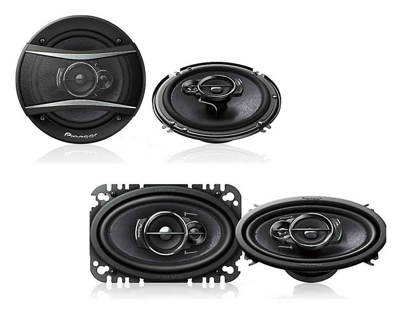 PIONEER TS-A4676R 4"x6" 3-WAY SPEAKERS PLUS TS-A1676R 6.5" 3-WAY CAR SPEAKERS