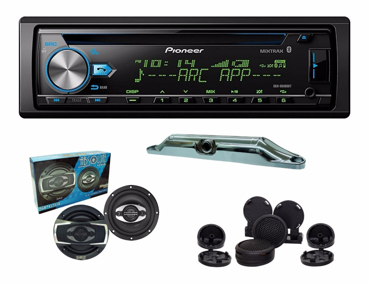 Pioneer DEH-X6900BT with Absolute TW800 tweeter, SP654 6.5" speakers and Cam-800 back up camera Pioneer DEH-X6900BT with Absolute TW800 tweeter, SP654 6.5" speakers and Cam-800 back up camera