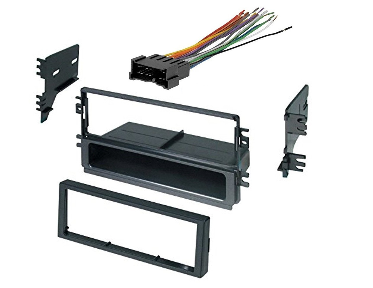 Car Radio Stereo CD Player Dash Install Mounting Trim Bezel Panel Kit + Harness -50