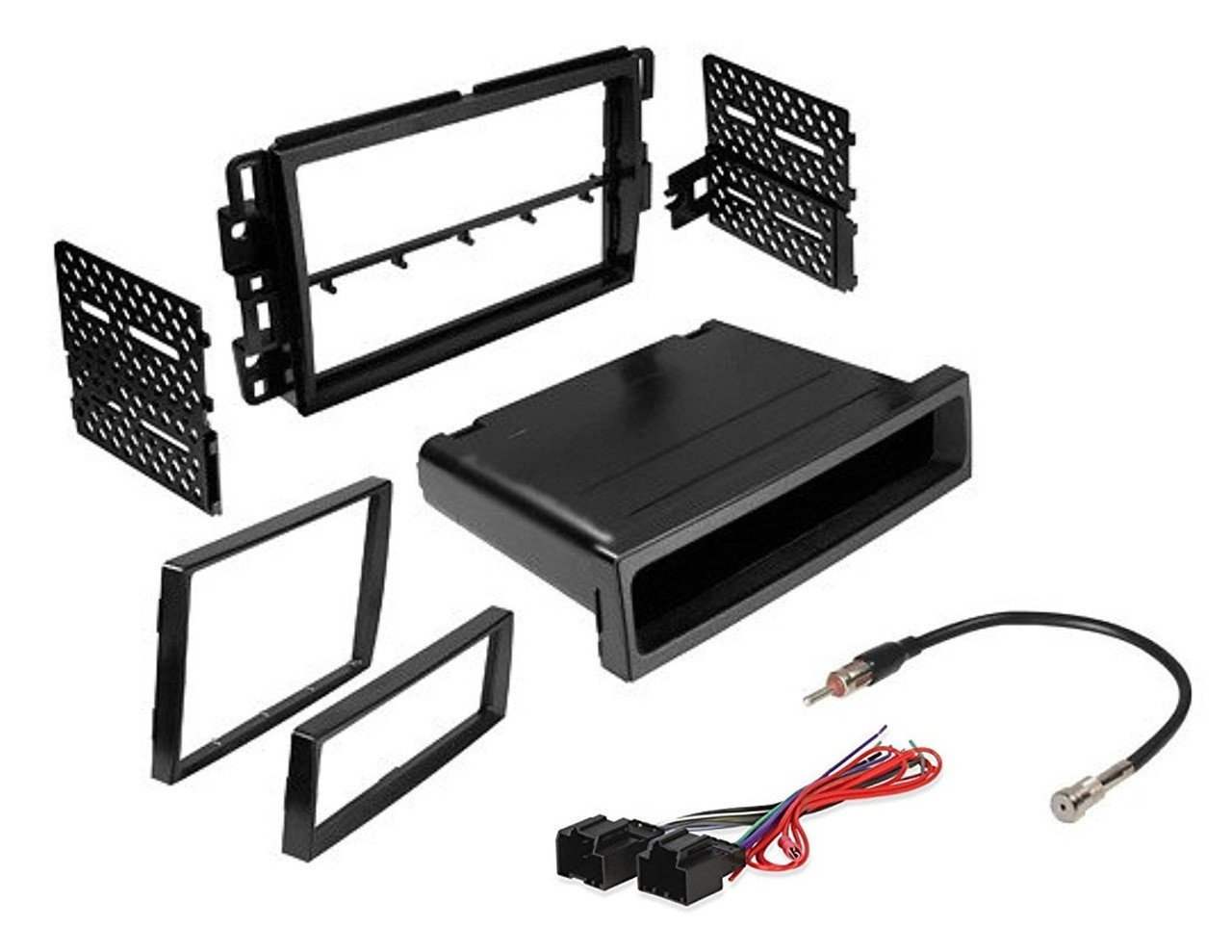 Car Radio Stereo CD Player Dash Install Mounting Trim Bezel Panel Kit + Harness -42