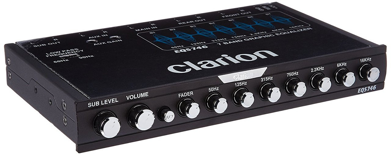 Clarion EQS746 1/2 DIN Graphic Equalizer with Built-in Crossover