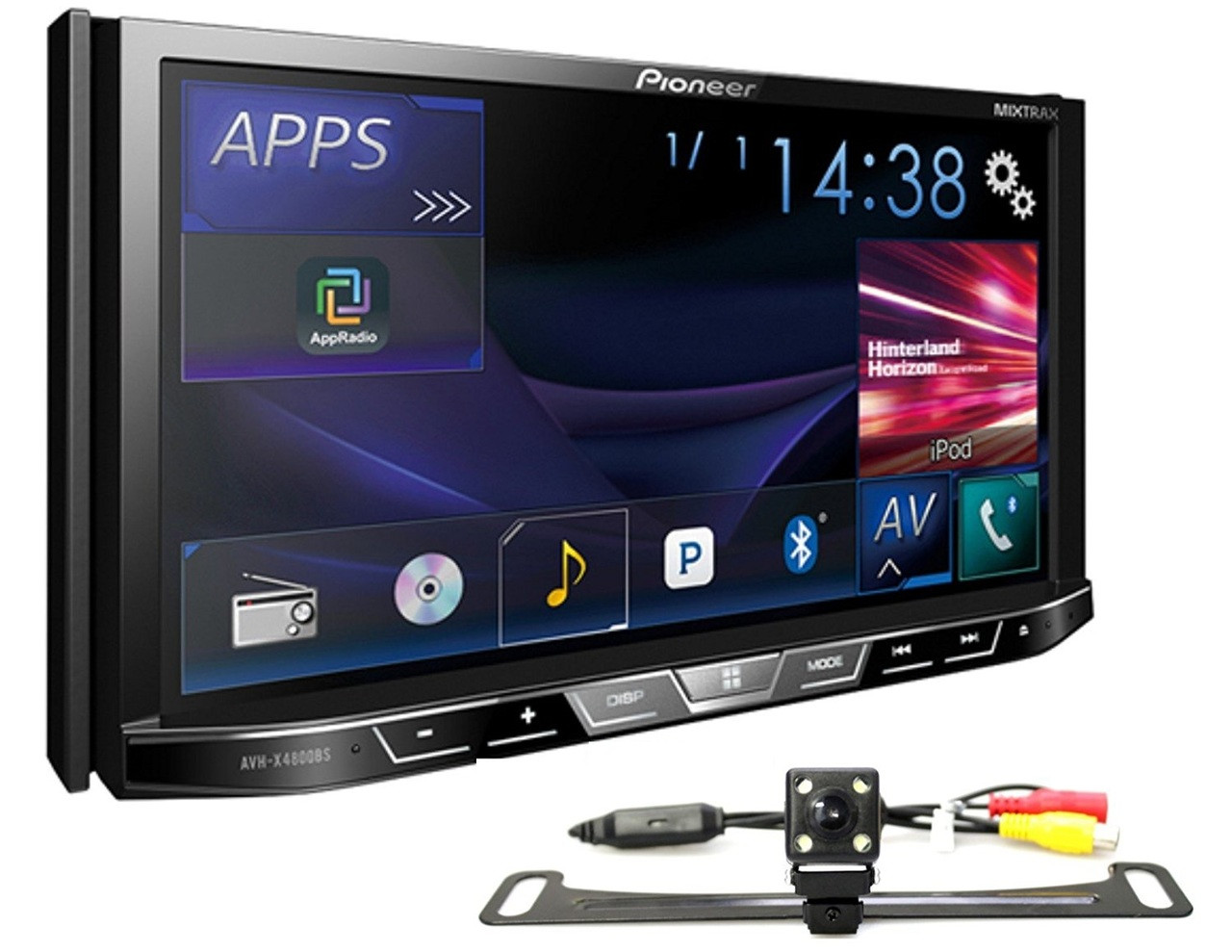 PIONEER AVH-X4800BS CAR 2-DIN 7" LCD DVD CD BLUETOOTH STEREO FREE ABSOLUTE CAM-900 REAR VIEW CAMERA