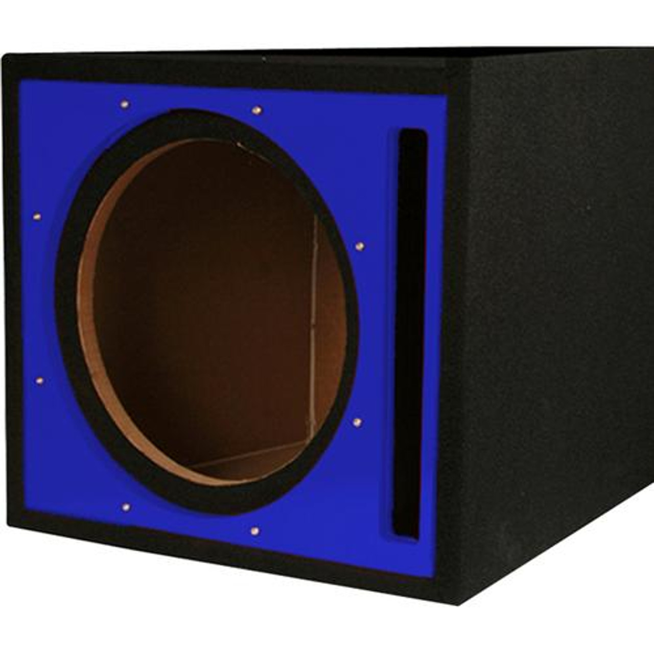 Absolute Pseb12bl (Black/blue) Single 12" Ported Subwoofer Enclosure with Blue High Gloss Face Board and Black Carpet