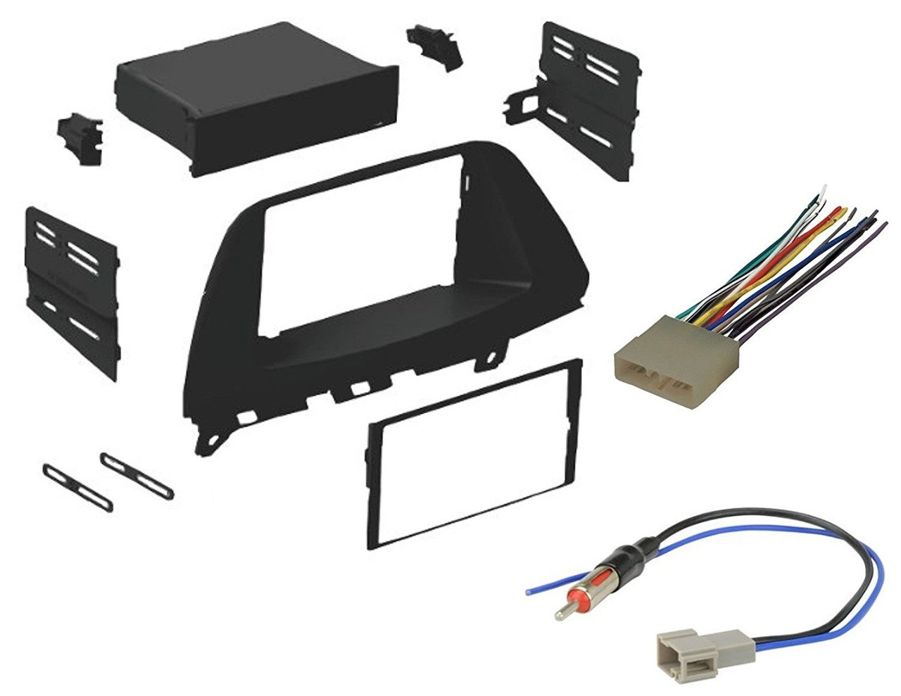 Car Radio Stereo CD Player Dash Install Mounting Trim Bezel Panel Kit + Harness -73
