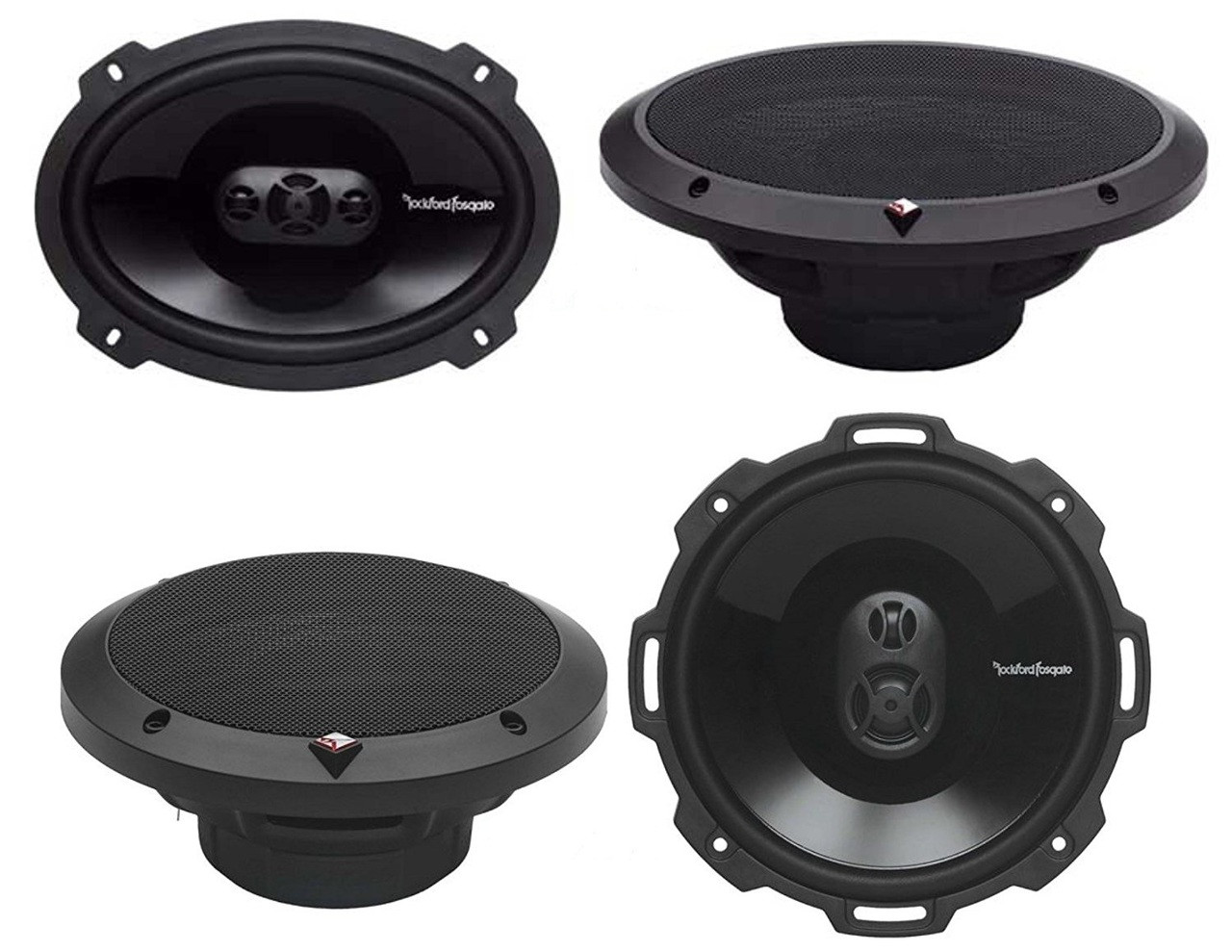 ROCKFORD FOSGATE P1694 6 x 9" 4-WAY SPEAKERS PLUS P1675 6.75" 3-WAY CAR SPEAKERS