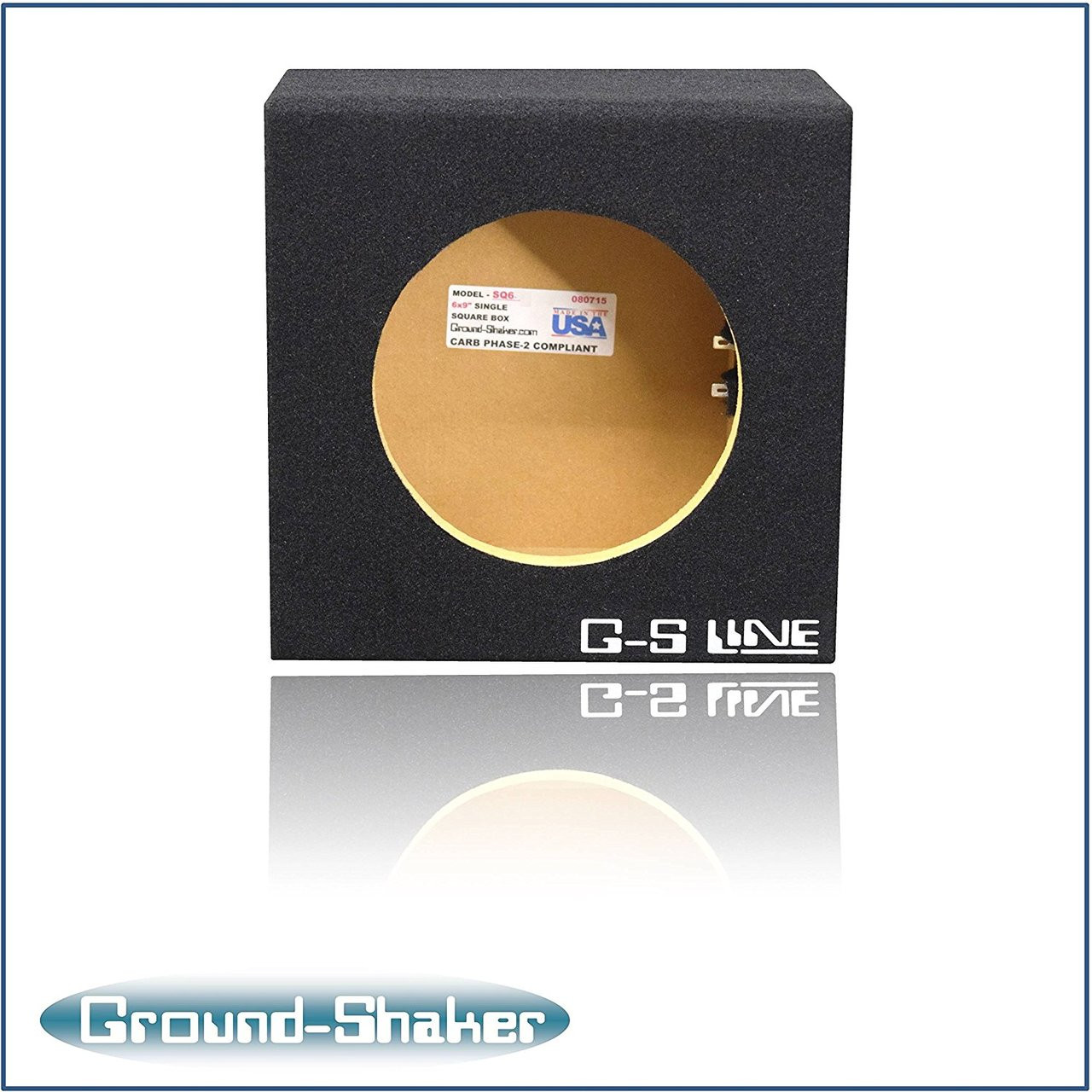 Ground Shaker SQ6.5 Single Square Subwoofer Enclosure Speaker Box - Black