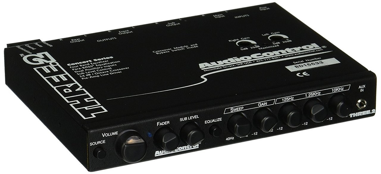 AudioControl Three.2 In-Dash Pre-Amp Equalizer / Subwoofer Crossover w/ Dual Auxiliary Inputs