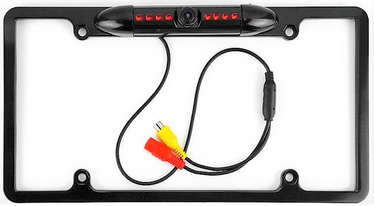 ABSOLUTE CAM-1500B UNIVERSAL LICENSE PLATE FRAME REAR VIEW CAMERA W/ BUILT-IN I.R. CAMERA