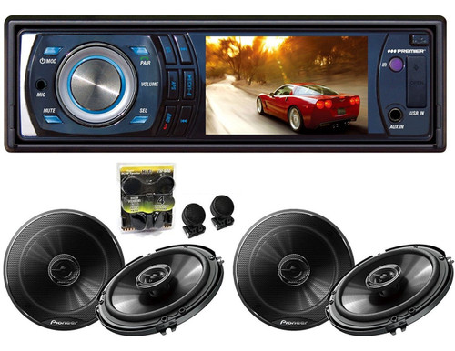 bsolute DMR-380 3.5-Inch In-Dash Single Din Receiver With 2 Pairs Of Pioneer TS-G1645R 6.5 Speakers And Free Absolute TW600 Tweeter