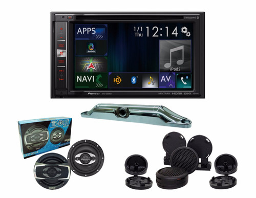 Pioneer AVIC-6200NEX with Absolute TW800 tweeter, SP654 6.5" speakers and Cam-800 back up camera