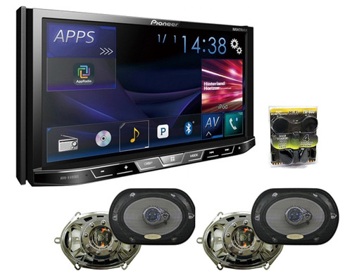 Pioneer AVH-X490BS In-Dash 2-DIN 7-Inch Touchscreen DVD Receiver With 2 Pairs Of Absolute HQ573 6x8 Speakers And Free TW600 Tweeter