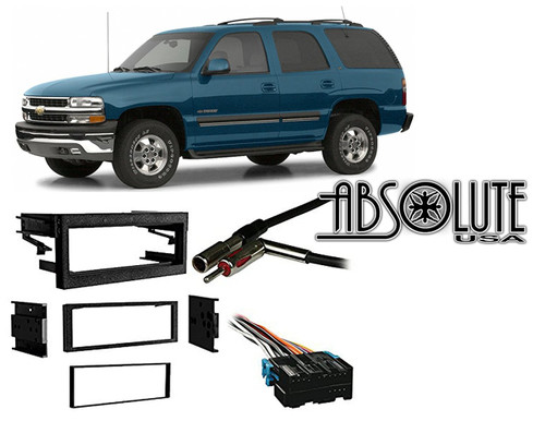 Absolute RADIOKITPKG21 Fits Chevy Tahoe 1995-2002 Single DIN Stereo Harness Radio Install Dash Kit