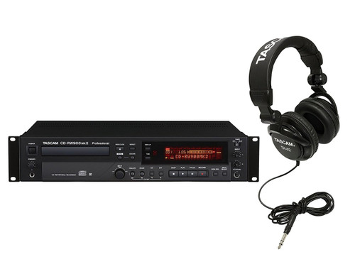 TASCAM CD-RW900MKII Professional CD Recorder + TASCAM TH02-B Closed-Back Stylish Headphone